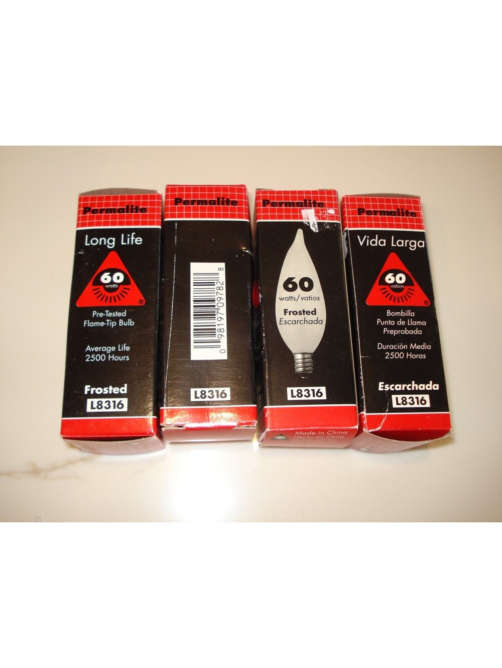 BNWT Vintage lot of 10 Permalite Frosted White Flame Tip Light Bulb 60 Watts